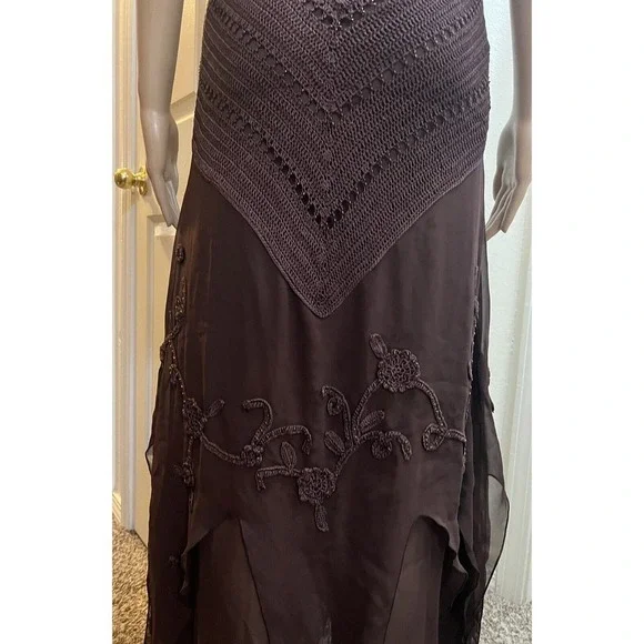 Kroshetta Papillon Womens Beaded Crochet Gown Large Hand Made Embroidered‎ - Picture 12 of 16